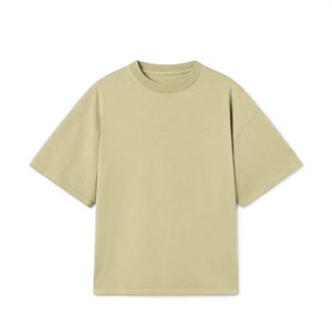 เสื้อยืดผู้ชายทรงโอเวอร์ไซส์ สไตล์สตรีทแวร์ ผ้าคอตตอนหวีอย่างดี คอเล็ก ไหล่ตก รับสกรีนลายตามสั่ง - Product Image 1