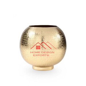 Vase pour la maison Article décoratif pour emballage personnalisé Vase à fleurs en métal Design martelé Fleur en métal fini doré - Product Image 3