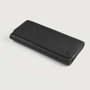 Taylor Handmade Bifold Continental <b>Wallet</b> Black Leather Vintage Style Zipper Closure RFID <b>Long</b> Short Options PU Polyester - Product Image 3