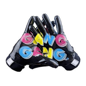 Guantes de Fútbol Americano Hechos a Medida, Guantes de Receptor de Primera Calidad, Impermeables, con Correa de Muñeca Ajustable, Servicio OEM - Product Image 1