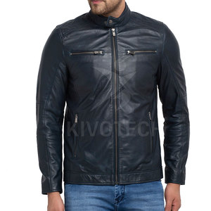 Wholesale <b>Plus</b> <b>Size</b> Leather <b>Jacket</b> Outdoor Use Leather <b>Jacket</b> Stand Collar Men Leather <b>Jacket</b> - Product Image 1