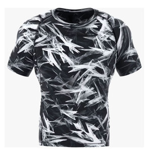Chemises de sport MMA à manches courtes pour hommes avec logo personnalisé, pour les sports d'équipe, performance, compression, sous-vêtement de fitness - Product Image 1