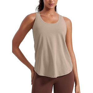 Camiseta sin mangas de algodón Pima transpirable para mujer, camiseta sin mangas básica de verano con logotipo personalizado - Product Image 4