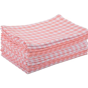 ผ้าขนหนูคอตตอนลายทางสำหรับห้องครัวผ้าคอตตอน100% แห้งเร็วและยั่งยืนสำหรับใช้ในบ้านเทคนิคการทอลายตารางสีฟ้า - Product Image 1