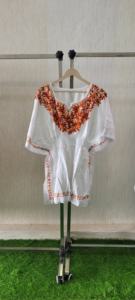 Dernière mode 100% coton kashmiri brodé court caftan décontracté fête impression avec gland taille pour le printemps/été - Product Image 3