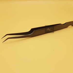 Pince à épiler de volume russe noir plasma Pince à épiler en acier inoxydable durable de haute qualité pour l'extension des cils - Product Image 6