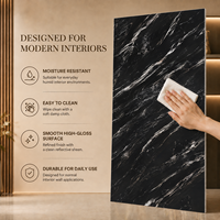 Panneau mural en PVC MORLENX, feuille de marbre bleu, blanc et or, décoration intérieure de luxe