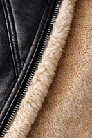 Veste en cuir sur mesure de haute qualité pour homme, imperméable, coupe-vent, doublure en fausse fourrure épaisse, style shearling, personnalisable, en vente