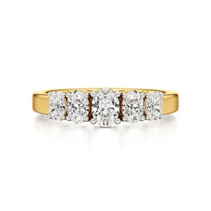 แหวนเพชรรูปไข่ห้าเม็ดนิรันดร์ - Product Image 3