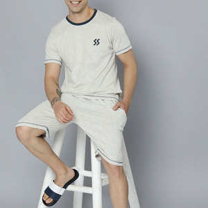 ชุดเสื้อยืดและกางเกงขาสั้นสำหรับผู้ชายชุดเสื้อยืดและกางเกงขาสั้นผ้าฝ้ายระบายอากาศสำหรับผู้ชายชุดเสื้อยืดและกางเกงขาสั้นสำหรับฤดูร้อน - Product Image 4