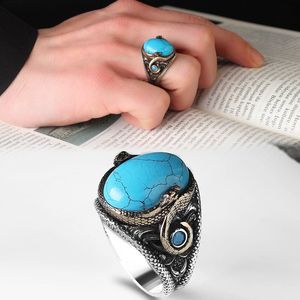 Anillo Turco de Plata de Ley 925 para Hombre, Estilo Otomano, Joyería de Moda, Piedra Negra Natural, Hecho a Mano, Azuris VALKH1313 - Product Image 3