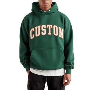 Trendy Men's Custom Logo Winter <b>Oversized</b> <b>Hoodie</b> Puff Printed Chenille Patch Embroidery 450gsm Heavyweight <b>Fleeced</b> 100% Cotton - Product Image 3