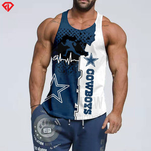 Vente en gros de débardeur de fitness pour hommes à manches personnalisées moins respirant vêtements de sport de gymnastique débardeur de fitness imprimé personnalisé - Product Image 4