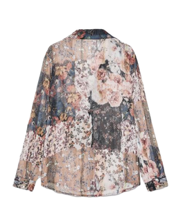 Elegante y cómoda camisa floral de contraste marrón Ideal para fitness y actividades al aire libre al por mayor de La India - Product Image 1