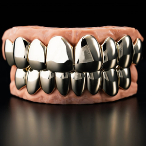 <b>Fine</b> <b>Jewelry</b> Hip Hop Teeth Grills Real Gold Plating Heavy Solid 925 Sterling Silver Fit Deep Cut Teeth Grillz for Teeth - Product Image 1