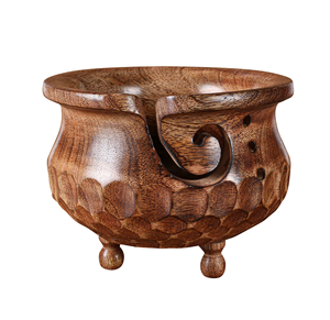 Bol de stockage de fil en bois de conception antique de haute qualité Cadeau But taille personnalisée artisanat naturel Inde Fabrication - Product Image 1