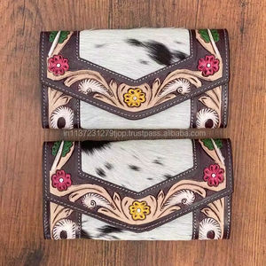 กระเป๋าสตางค์หนังวัวสไตล์ตะวันตกสำหรับผู้หญิงกระเป๋าสตางค์หนังแท้แบบถือด้วยมือดีไซน์ใหม่ - Product Image 3