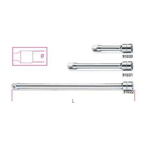 Chrome-Plated 3/8\" Male and Female Square Connections <b>Extensions</b> Product Category <b>Socket</b> - Product Image 1