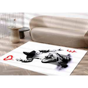 Alfombra con estampado de grafiti Love Banksy, decoración de oficina antideslizante, alfombra tipo tapiz - Product Image 4