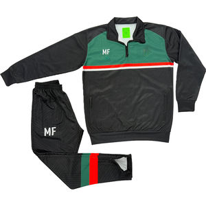 Ensemble de survêtement 2 pièces pour homme avec fermeture éclair sur le devant, col montant, tenue d'entraînement, logo personnalisé, vêtements de sport de football, tenue de course à pied, OEM ODM - Product Image 1