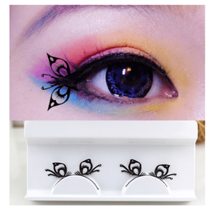Faux cils papillon faits à la main, bande complète, bande en coton noir, réutilisables, accessoire de maquillage pour les yeux - Product Image 1
