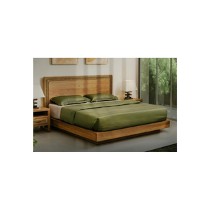 Lit naturel moderne et luxueux fabriqué à la main en Indonésie Le lit mural en bois massif de qualité supérieure transforme la chambre en havre de paix - Product Image 1