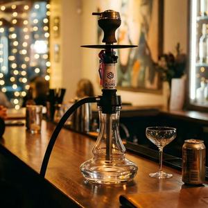Shisha de madera de alta calidad, recién llegada, con botella de cristal, narguile portátil para bar y exteriores. - Product Image 3