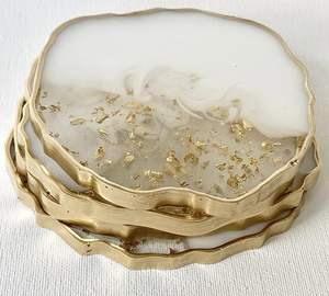 Sous-verre en résine de style bohème artisanal, écologique, de haute qualité, décoratif, pour boissons, accent d'intérieur, vente en gros - Product Image 1