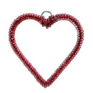 Design impressionnant décoratif suspendu coeur fer/perles tenture murale nickelage pour la maison et la décoration de noël à la main - Product Image 3