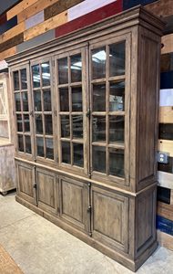 Armoire de rangement en bois massif multifonctionnel en chêne d'acacia, Buffet en bois Antique à 4 portes, pin vietnamien, chêne Antique - Product Image 6