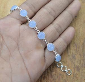 Bijoux pour femmes en argent Style Boho Bracelet Bijoux en argent sterling 925 Calcédoine Gemme Tendance Bracelet fait main Cadeau - Product Image 4