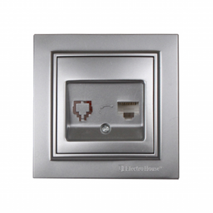 เต้ารับไฟฟ้าติดผนังไฟฟ้า220V RJ45 2ช่อง16A เต้ารับติดผนังแบบ LAN พลาสติก ABS - Product Image 1