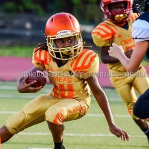 เสื้อฟุตบอลอเมริกัน100% โพลีเอสเตอร์แขนสั้นระบายอากาศได้ดีพิมพ์ลายถ่ายโอนความร้อนเยาวชนเด็กผู้ใหญ่ขนาดใหญ่ - Product Image 5