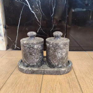 Juego de Salero y Pimentero de Mármol de Diseño Nuevo y Moderno, Apto para Uso Diario y para Mejorar la Decoración de Comedores Tradicionales o Modernos - Product Image 1