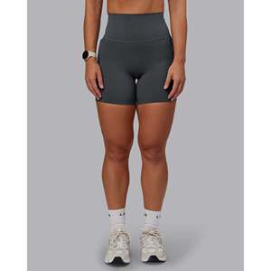 Pantalones cortos Elixir de talle ultra alto de 6 pulgadas para mujer con bolsillos - Dark Storm - Product Image 3