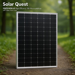 Panneau solaire monocristallin haute efficacité Solar Quest SQZB240M-48 18V avec couvercle avant en verre - Product Image 3