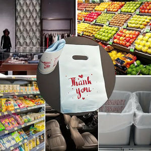 Sac à provisions en plastique découpé à l'emporte-pièce avec poignée robuste Matériaux recyclés pour une utilisation au supermarché dans les chaussures/cadeaux - Product Image 6