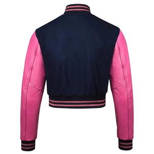 Veste universitaire d'hiver pour femmes, best-seller, sur mesure, fermeture à boutons recouverts, bomber de baseball, grande taille, imperméable, en peau de mouton, en polaire - Product Image 5