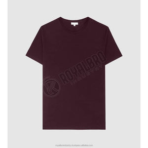 Marque de mode décontractée couleur unie 180g T-shirt à motif tricoté manches courtes 100% pur coton surdimensionné pour hommes - Product Image 1