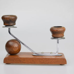 Portavelas de Madera Artesanal con Aspecto Artístico para Decoración del Hogar, Exhibición en Mesa de Esquina Acogedora, Sala de Estar, Hecho a Mano en India - Product Image 1