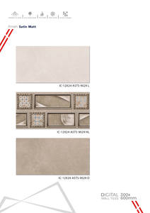 Carreaux de mur en céramique modernes 300x600 mm, salle de bain, cuisine, brillant, mat, texture de sculpture de sucre, pour application murale intérieure décorative - Product Image 5