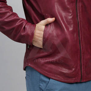 แจ็กเก็ตหนัง PU สำหรับผู้ชายแจ็กเก็ตหนังสำหรับผู้ชายน้ำหนักเบาดีไซน์ล่าสุด - Product Image 5