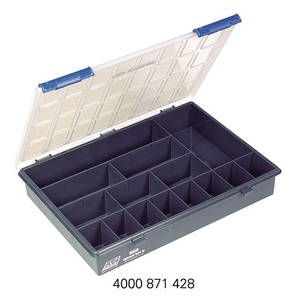 Boîte d'assortiment RAACO avec 15 compartiments L338xP261xH57mm, bacs et boîtes de rangement transparents bleu foncé - Product Image 1