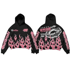 Sudadera con capucha de moda para hombre de alta calidad personalizable al por mayor Jersey largo de gran tamaño con patrón de serigrafía para otoño - Product Image 1