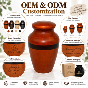 Urne funéraire artisanale moderne en bois de rose américain, capacité de 200 pouces cubes, souvenir commémoratif personnalisable pour cendres d'adultes, sur mesure - Product Image 6