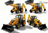 JCB 3CX Diesel Backhoe Loader Wheel Loader dengan Bucket 4in1 dan Kapasitas 1,1m untuk Konstruksi