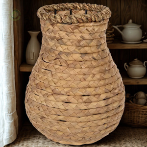 Vase en jacinthe d'eau incurvé fabriqué au Vietnam matériau écologique pour la décoration intérieure et la décoration de la vaisselle en gros - Product Image 3