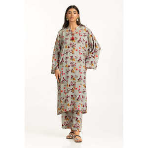 Conjunto de Dos Piezas IUSTTS-1200 Estilo Bohemio para Mujer, Lino Crepé Estampado, Incluye Top, para Primavera/Verano, Talla XXS - Product Image 2