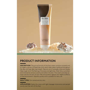 Crème nourrissante pour les pieds 100 ml infusée de boue et de minéraux de la Mer Morte – Produit de soin de la peau - Product Image 5