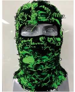 Hip Hop Winter Full Face Ski Mask Fur Furry Fuzzy Grassy Knit Máscara de esquí Pasamontañas desgastado con logotipo personalizado - Product Image 6